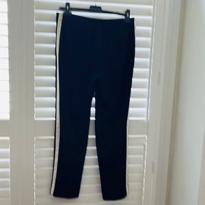Escada Black Pants, white side stripe with elasticated waist,  Size 38EU…
